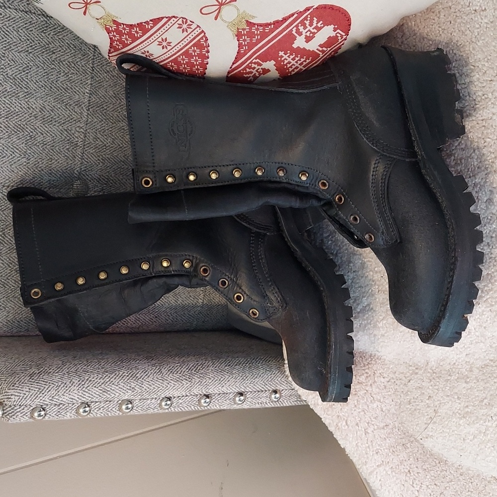 Nick's Boots Pacific Northwest black logger boots men's 6 women's 8.5